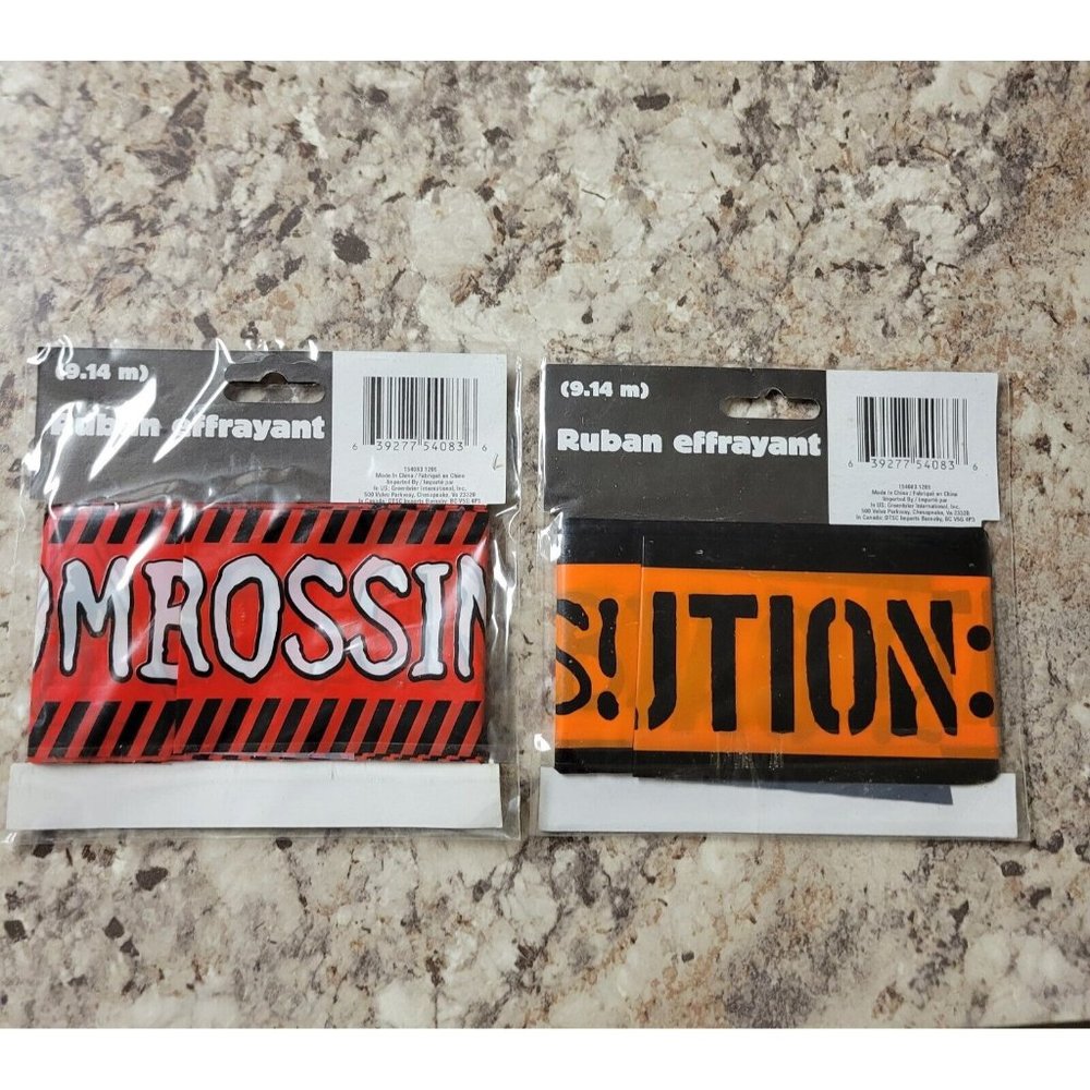 Lot of 2 Zombie Fright Tape Halloween Scary Party Decor - Picture 2 of 4